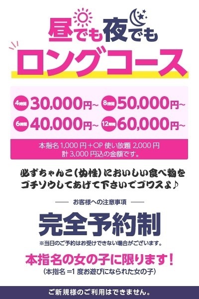 【4時間30,000円】☆ロング＆お泊りコース☆最低16000円お得！ - 宮崎ちゃんこ中央通店