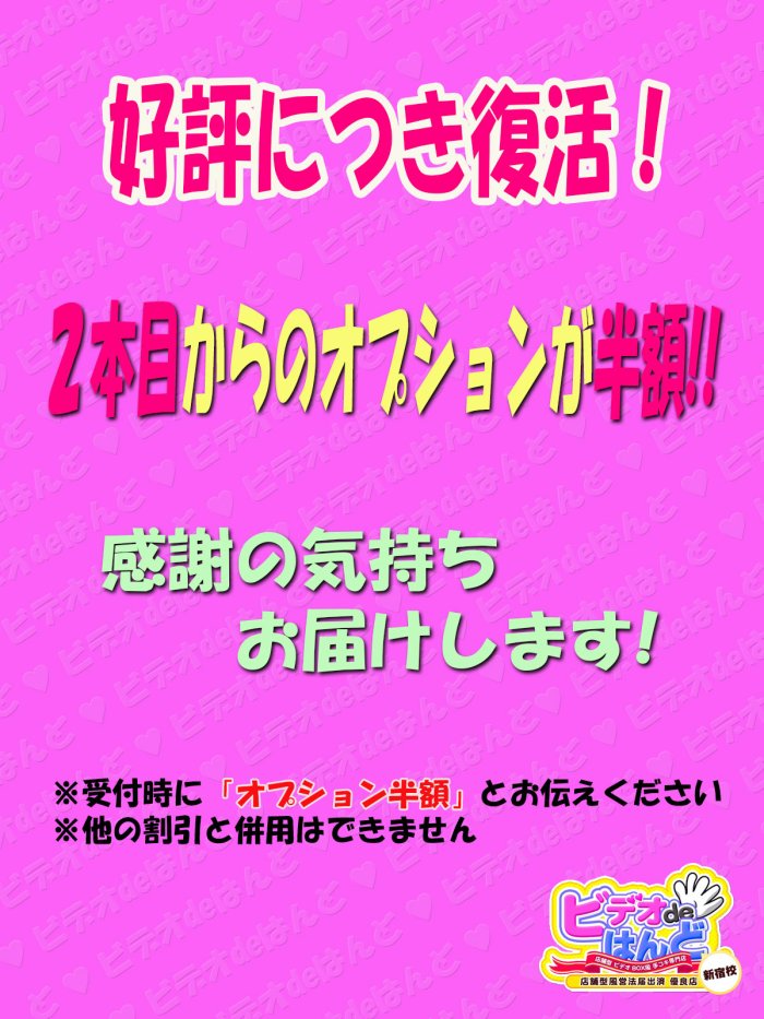 オプション割引！２個めからは半額に♪